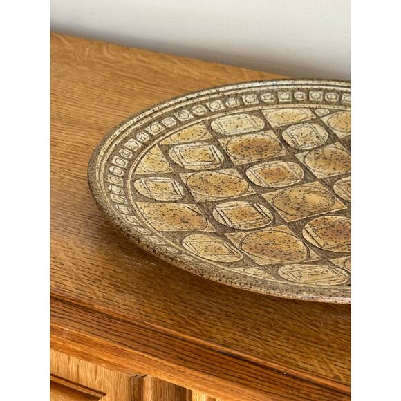 Large Mid Century Geometric Platter Signed 1981 - Picture 3 of 5